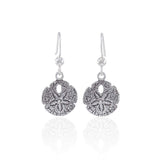Sand Dollar Sterling Silver Hook Earring JE233 - Earrings